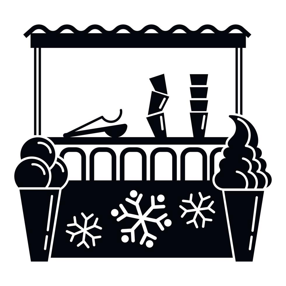 Ice cream kiosk icon, simple style vector