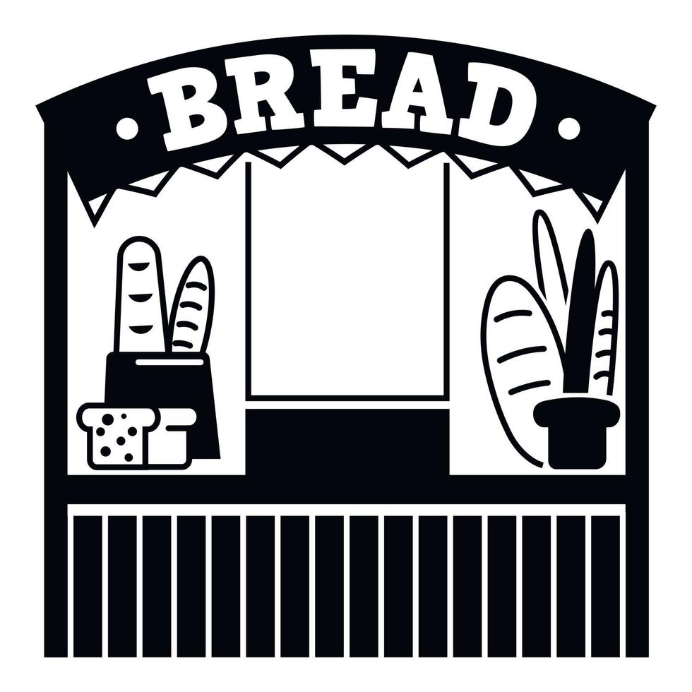 Bread shop icon, simple style vector