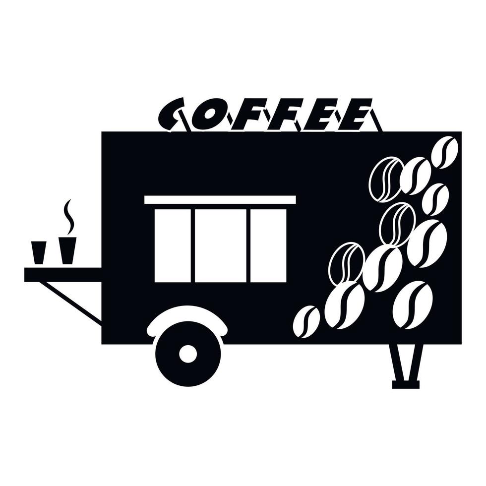 Coffee trailer shop icon, simple style vector