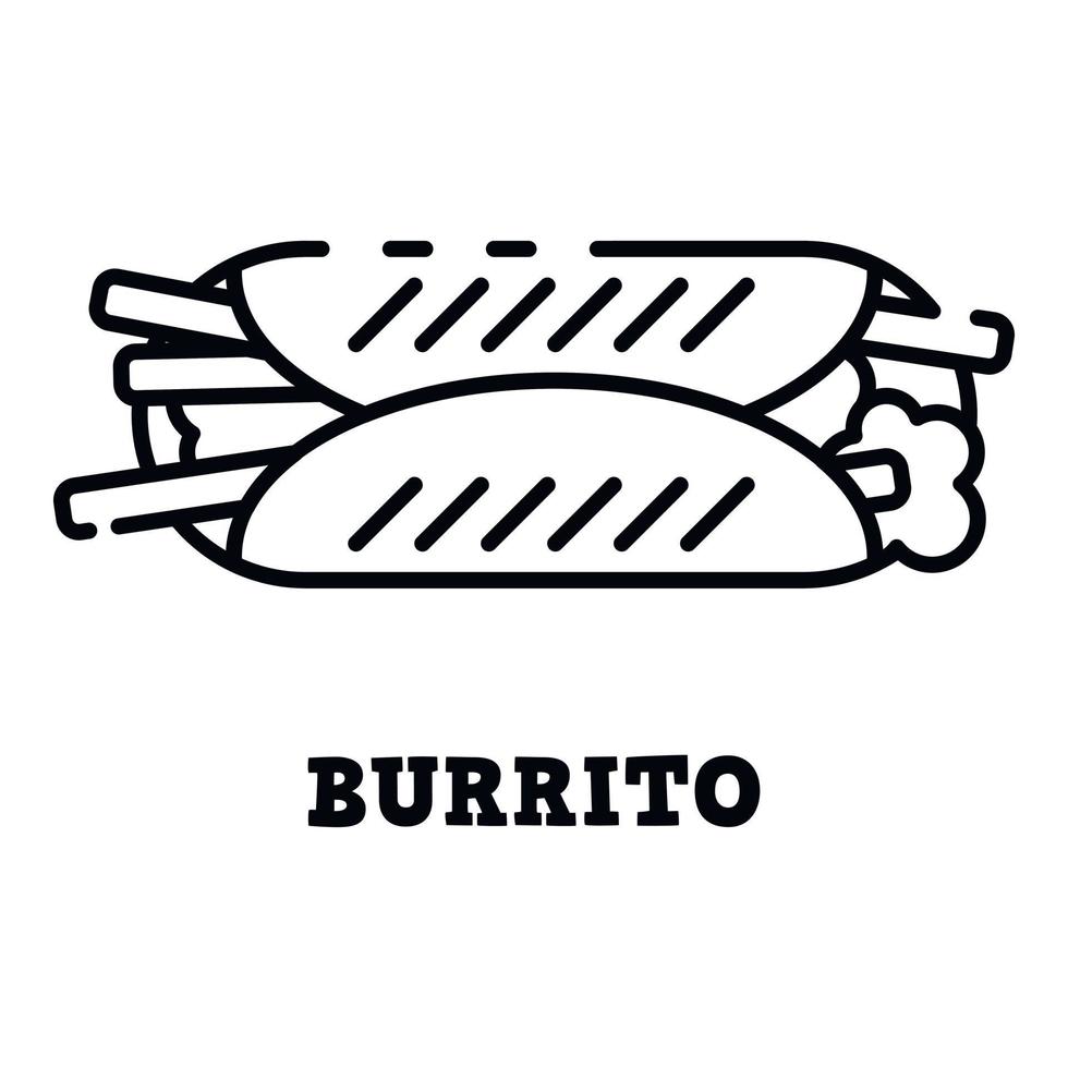 icono de burrito, estilo de contorno vector