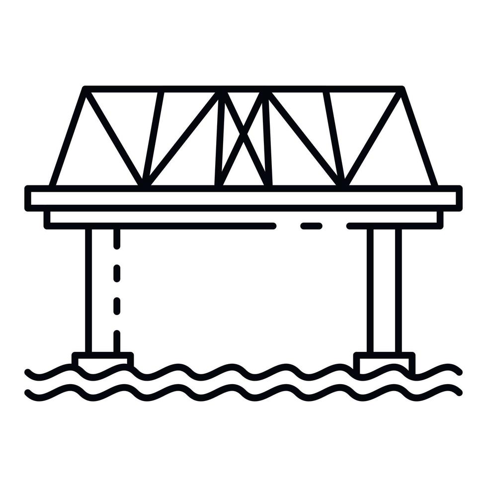 icono de puente ferroviario, estilo de contorno vector