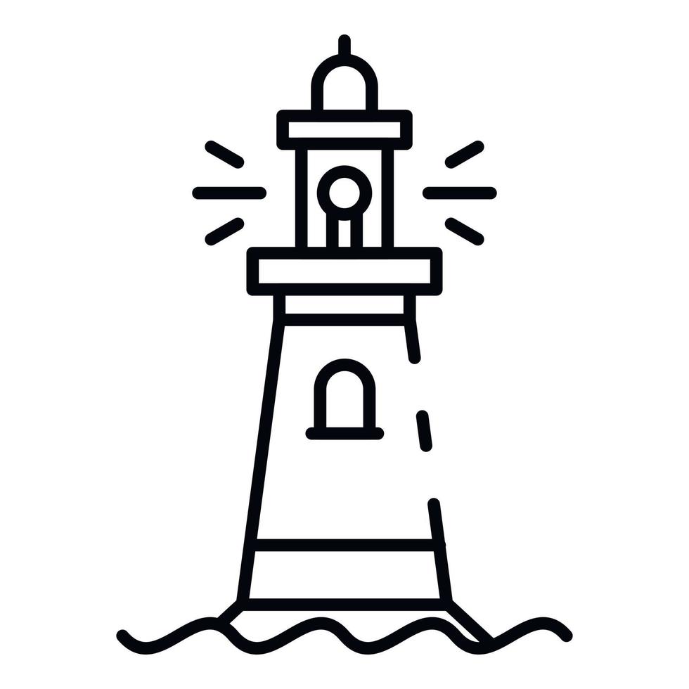 Stone lighthouse icon, outline style vector