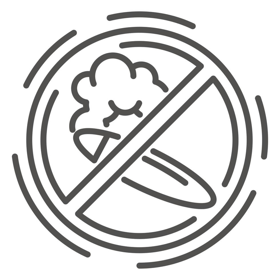 No smoking cigar icon, outline style vector