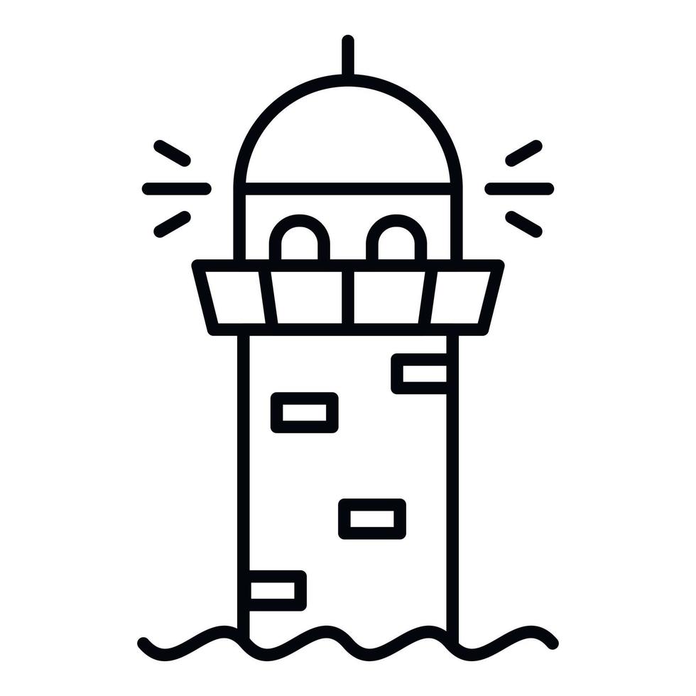 Lighthouse icon, outline style vector