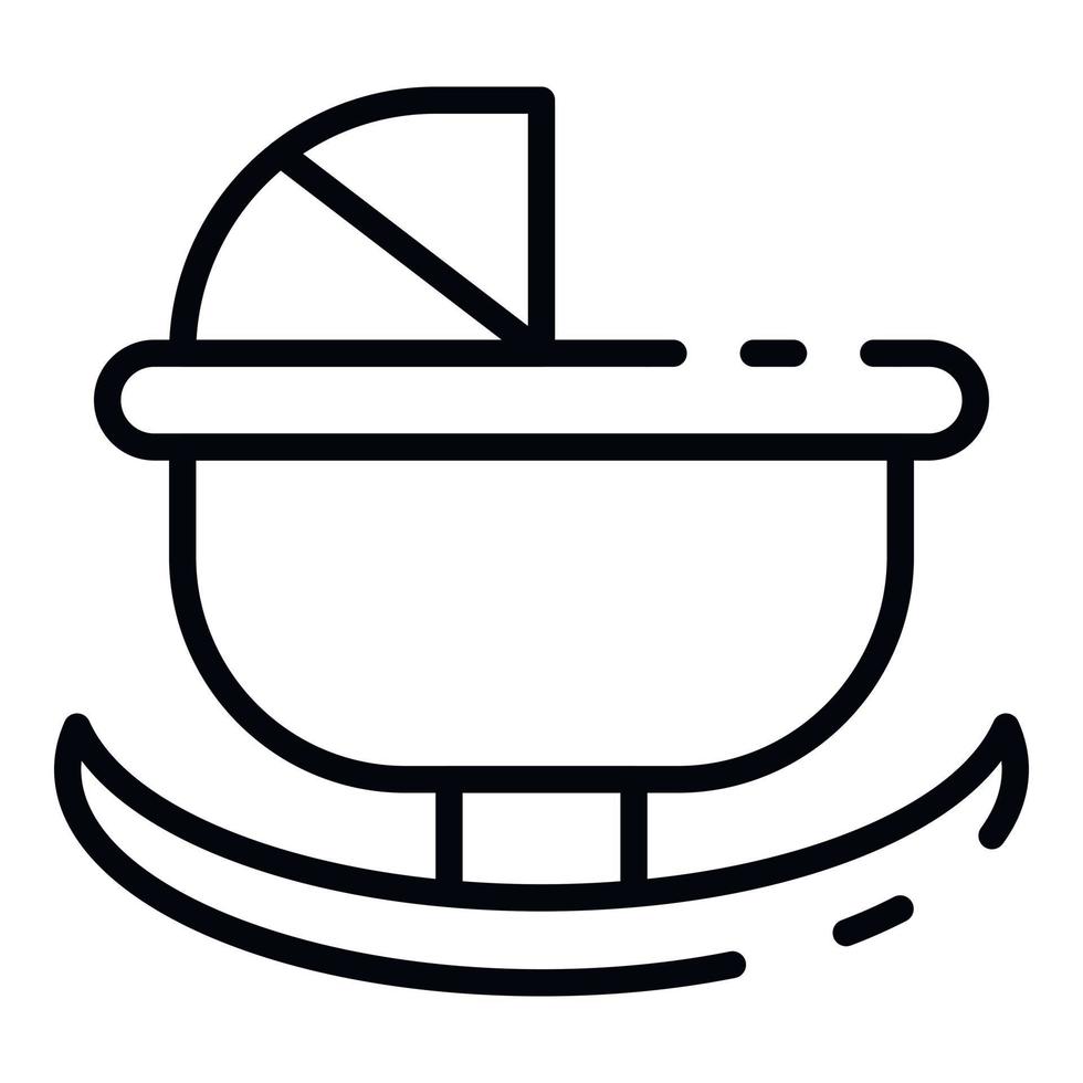 Rocking pram icon, outline style vector