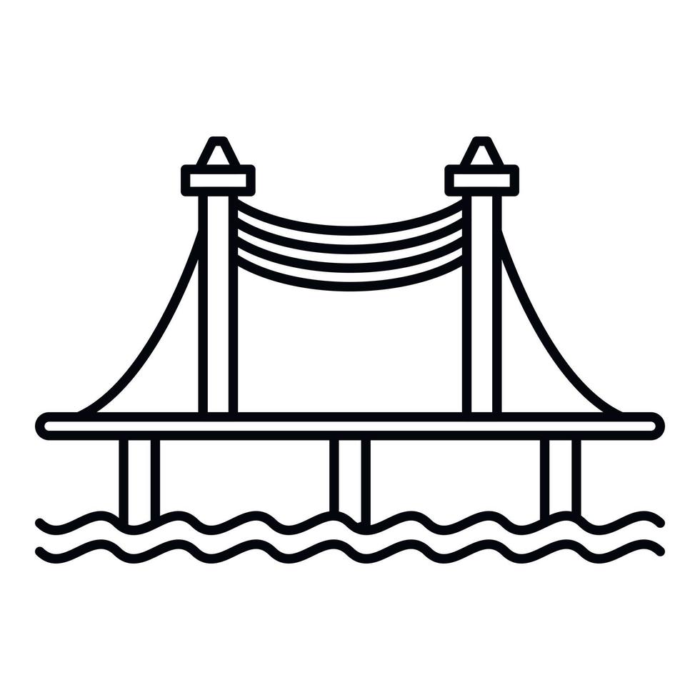 Autobahn bridge icon, outline style vector