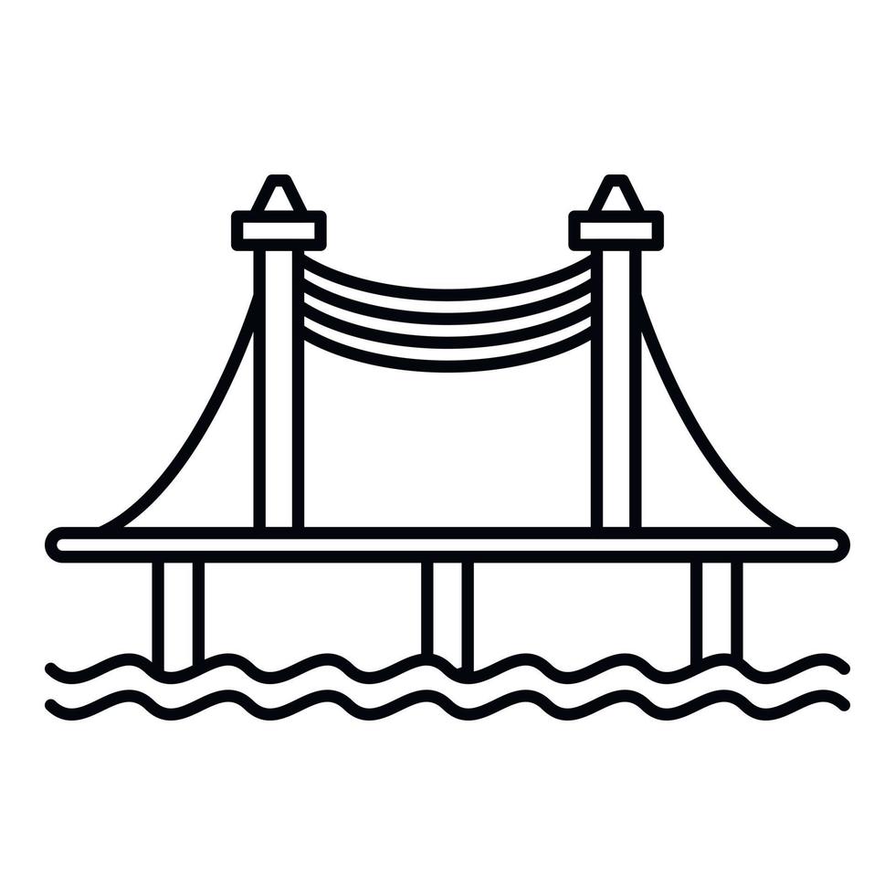 icono de puente de autopista, estilo de contorno vector