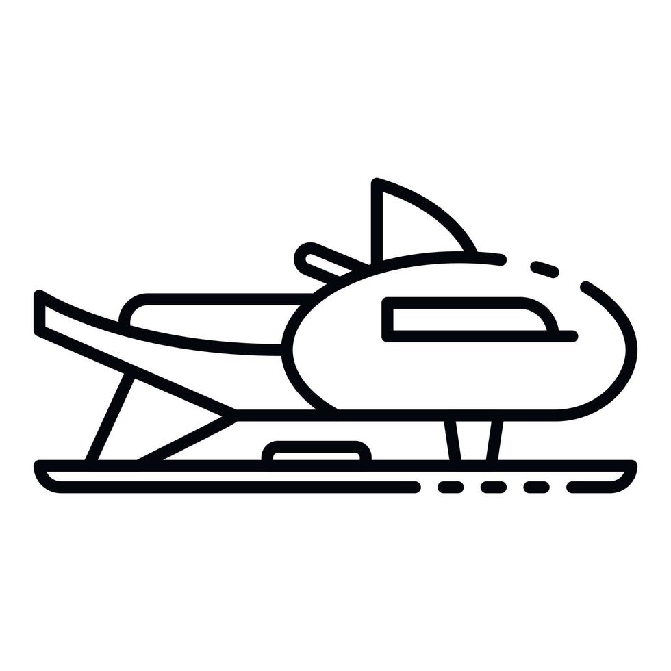 Speed snowmobile icon, outline style vector