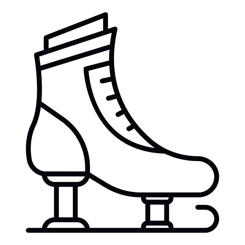 icono de patines de hielo, estilo de esquema vector