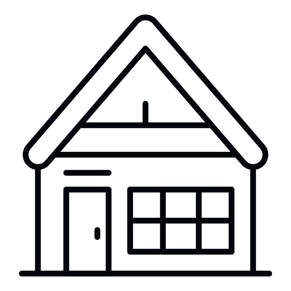 Mountain wood house icon, outline style vector