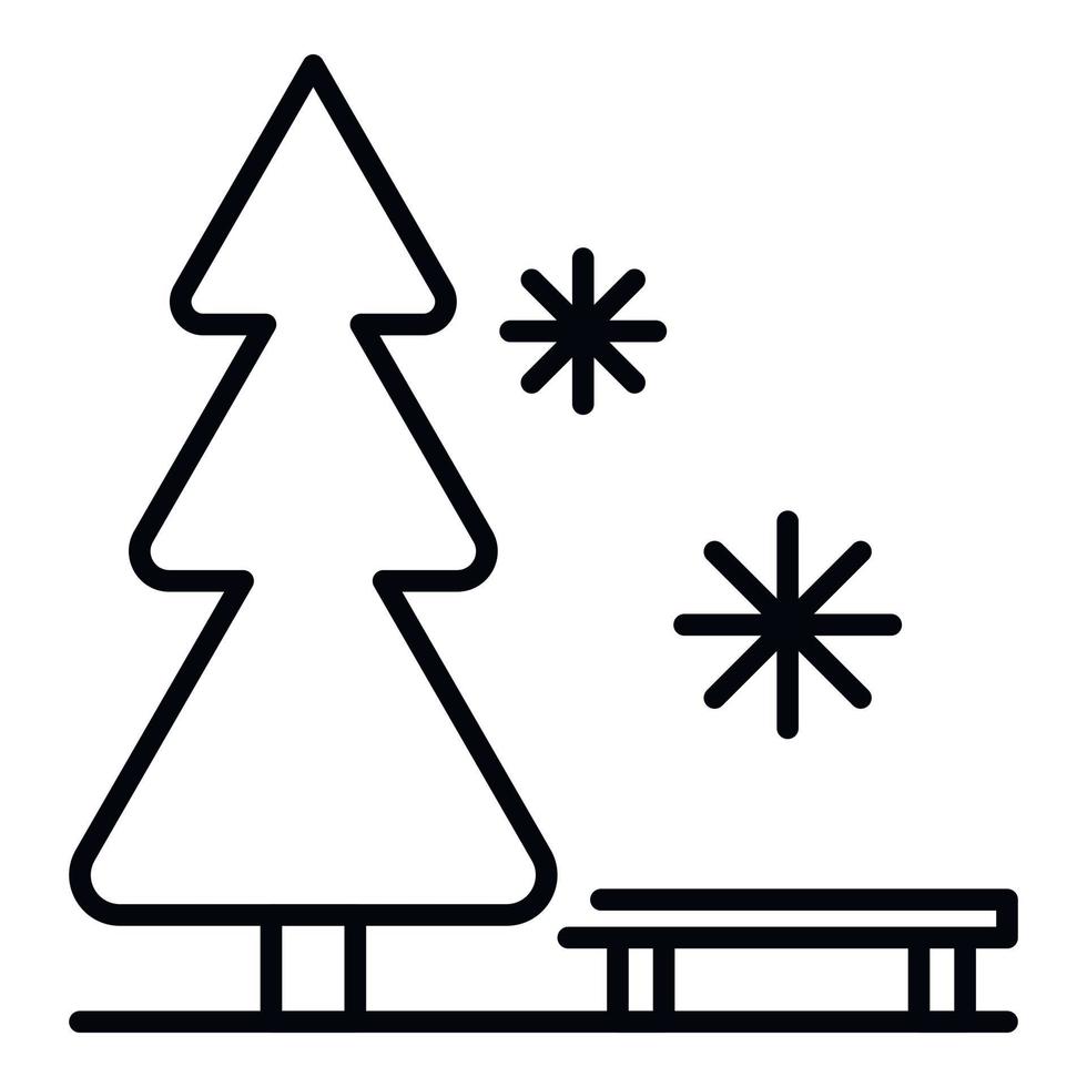 Ski resort bench icon, outline style vector