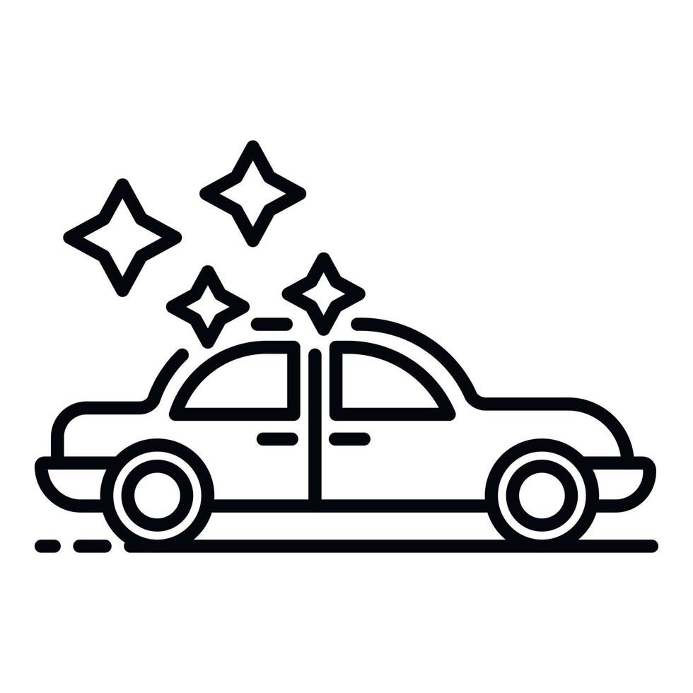 Clean new car icon, outline style vector