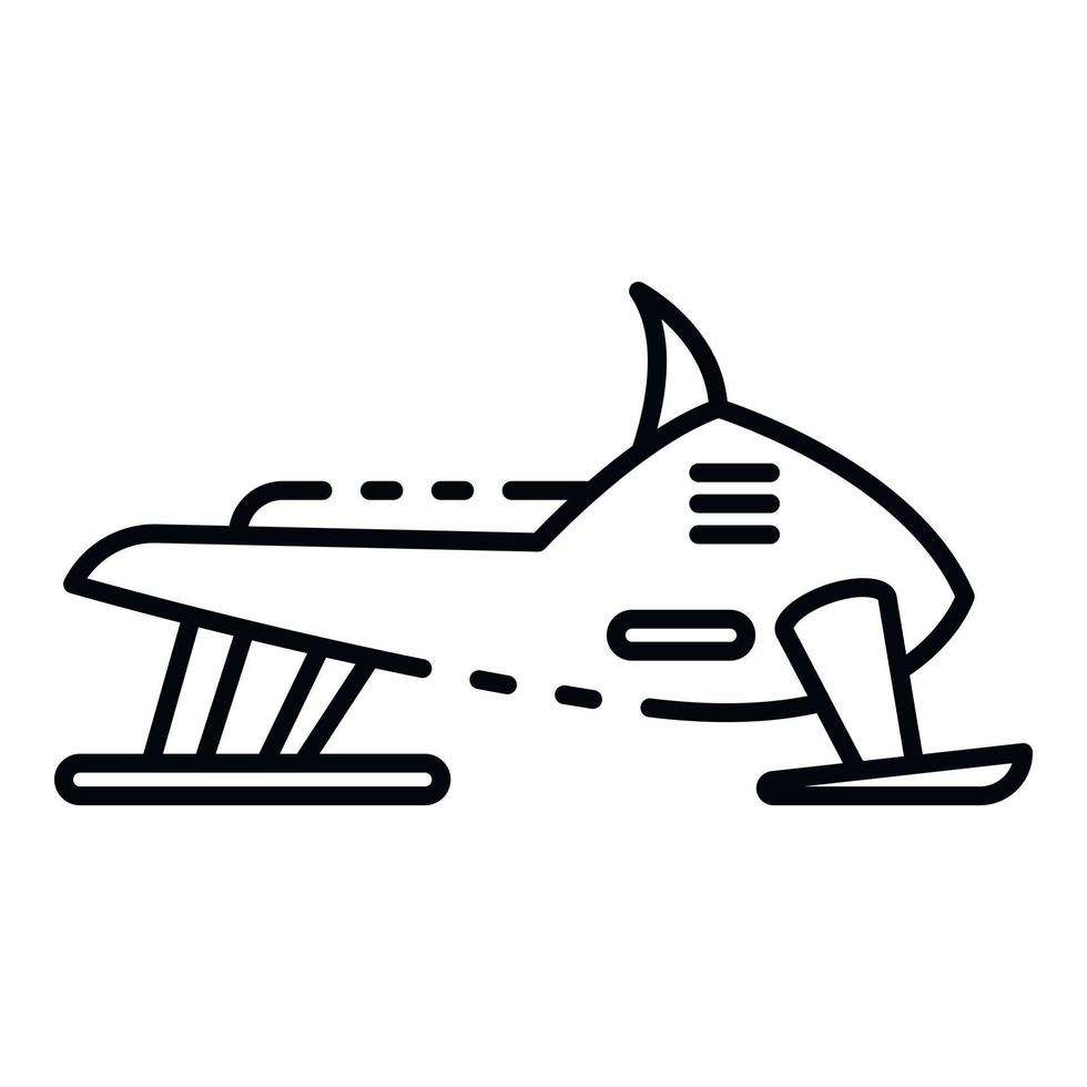 Winter snowmobile icon, outline style vector