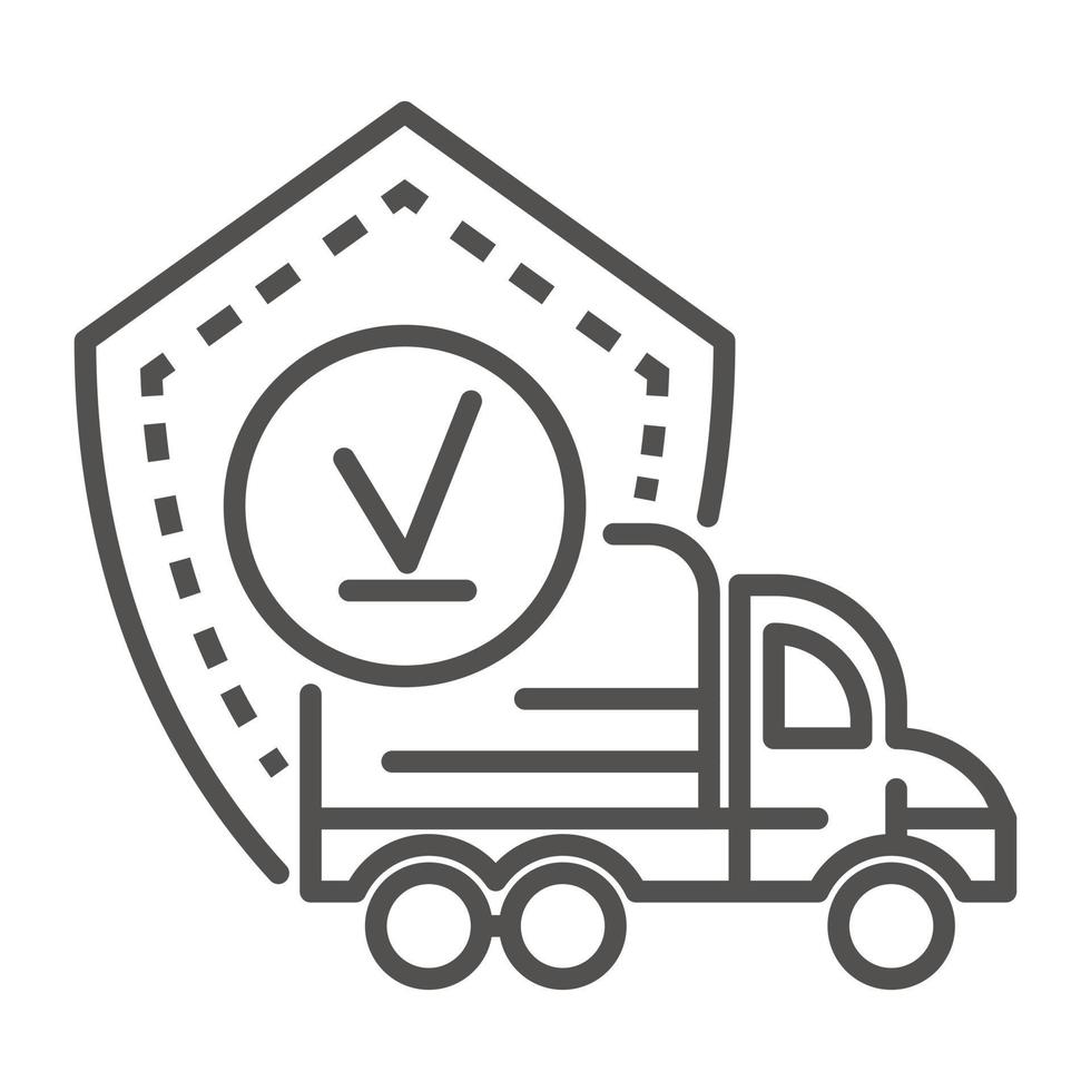 Finish truck delivered icon, outline style vector