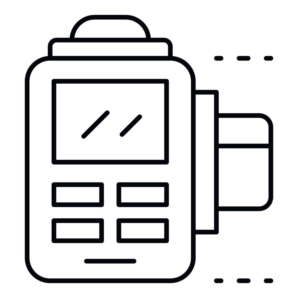 Payment terminal icon, outline style vector