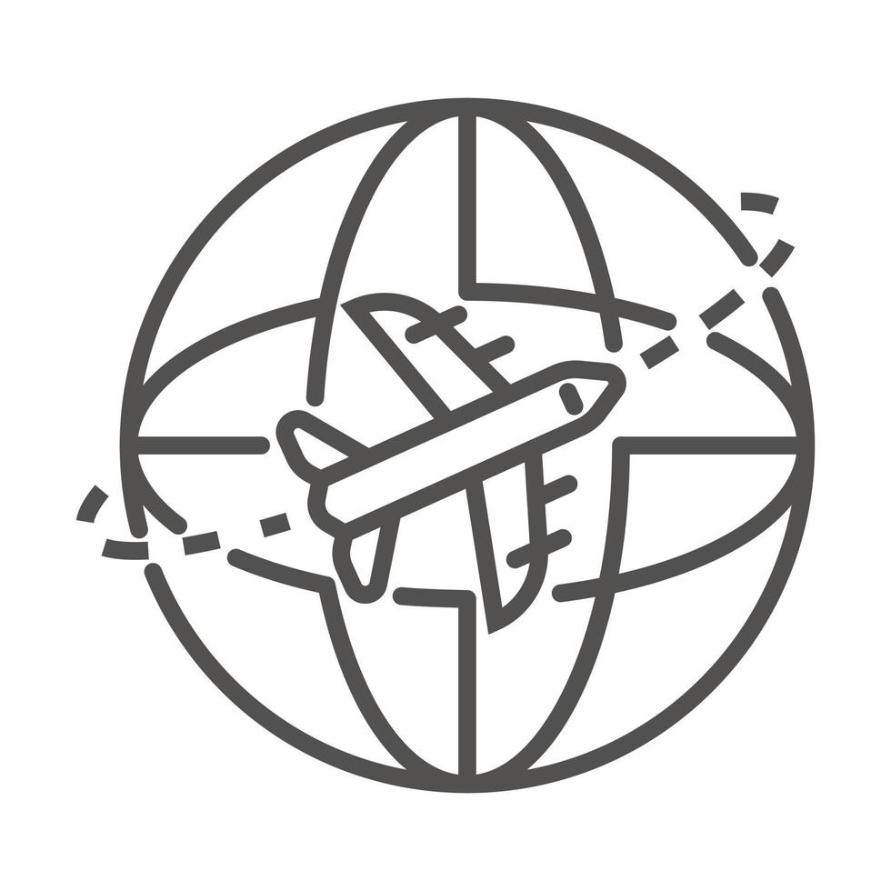 Global air delivery icon, outline style vector