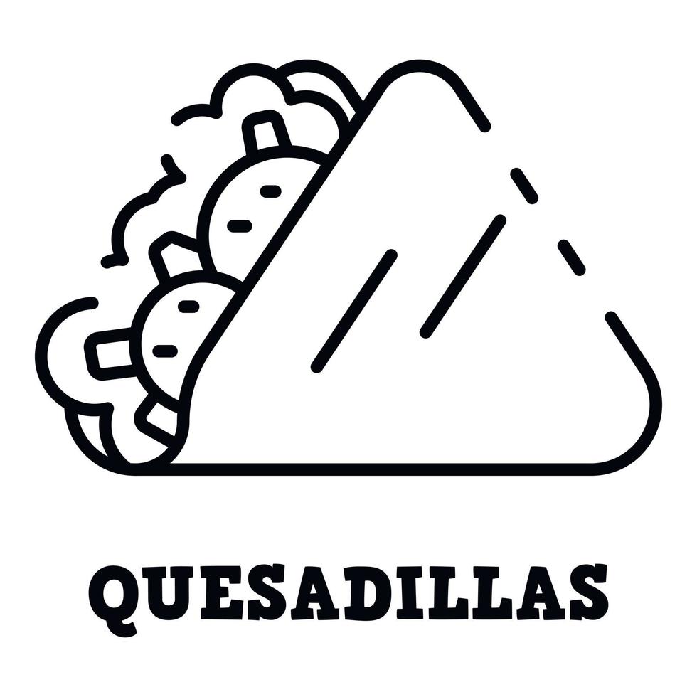 Quesadillas icon, outline style vector