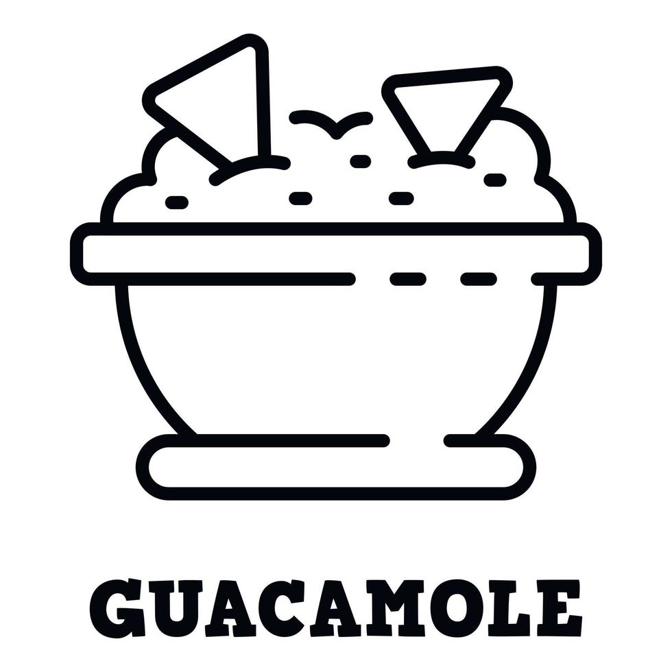 Guacamole icon, outline style vector