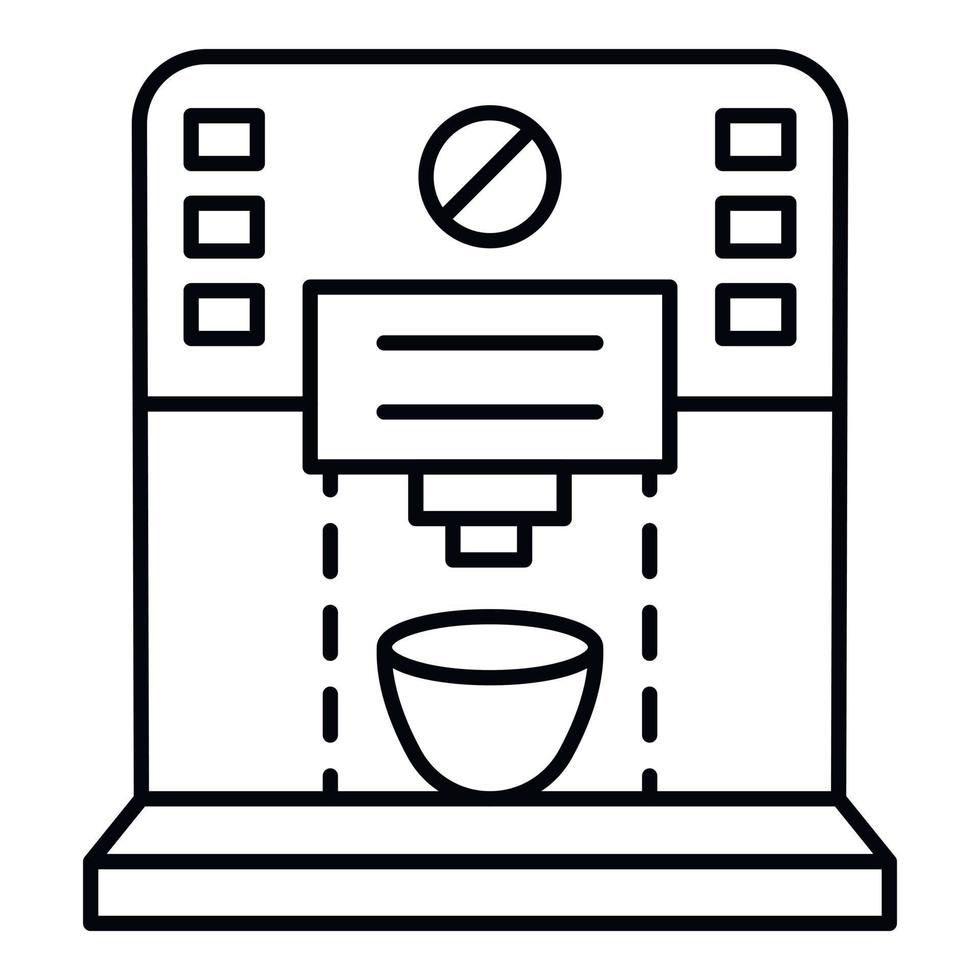 icono de máquina de café de plástico, estilo de esquema vector