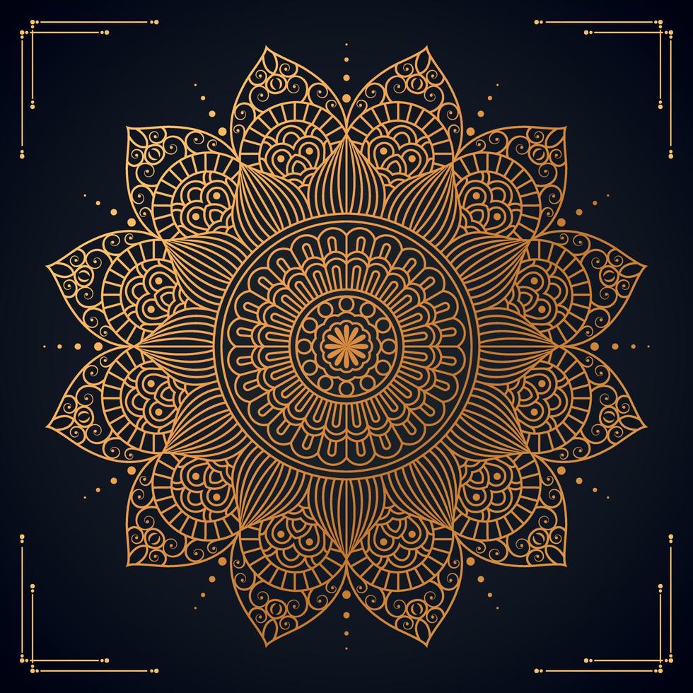 Luxury ornamental mandala background design with golden mandala Free Vector