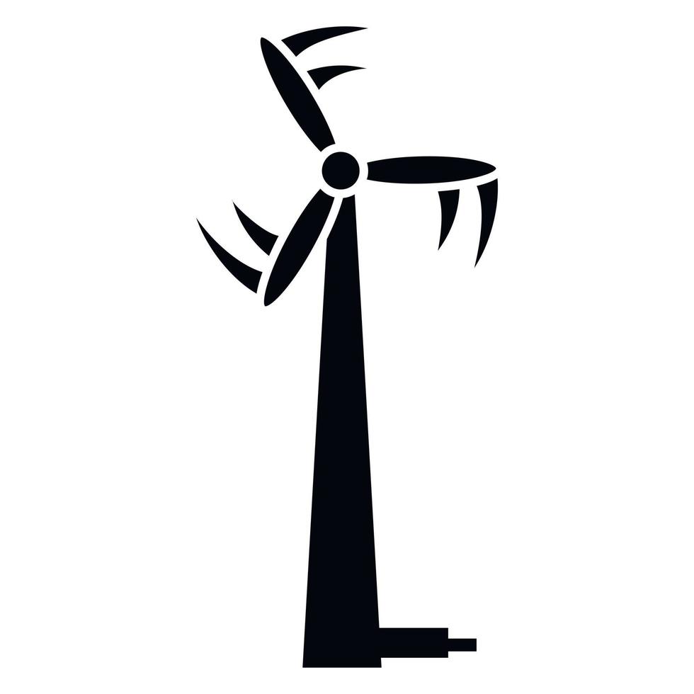 icono de turbina eólica moderna, estilo simple vector