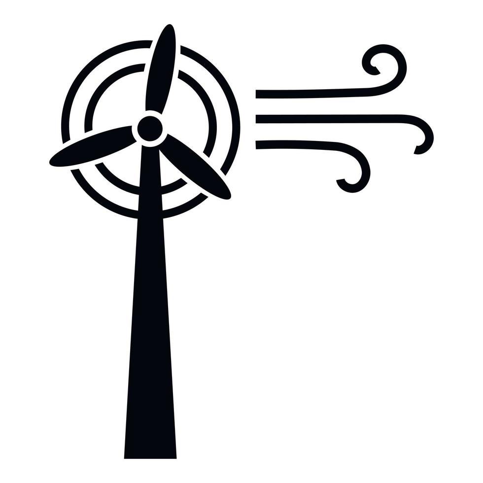 Wind turbine icon, simple style vector
