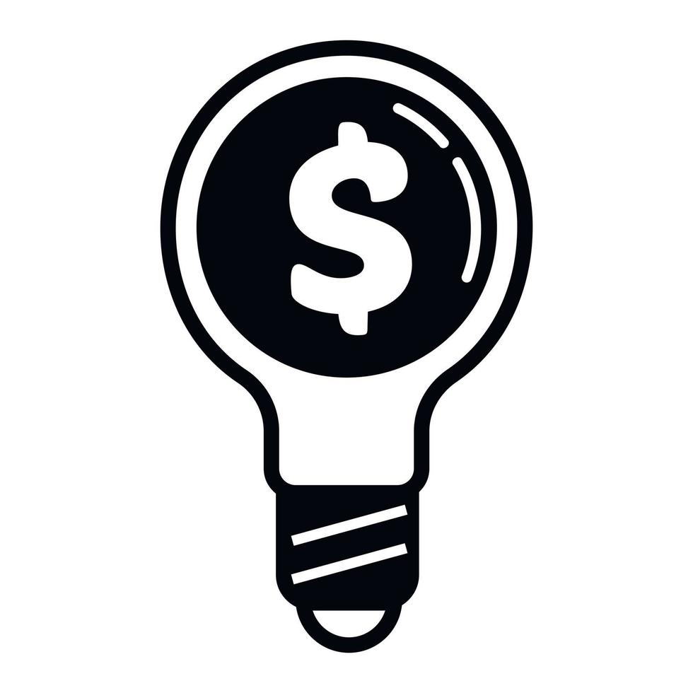 Save money bulb icon, simple style vector