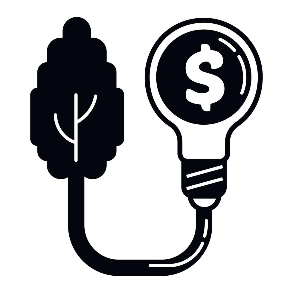 Economy money bulb icon, simple style vector