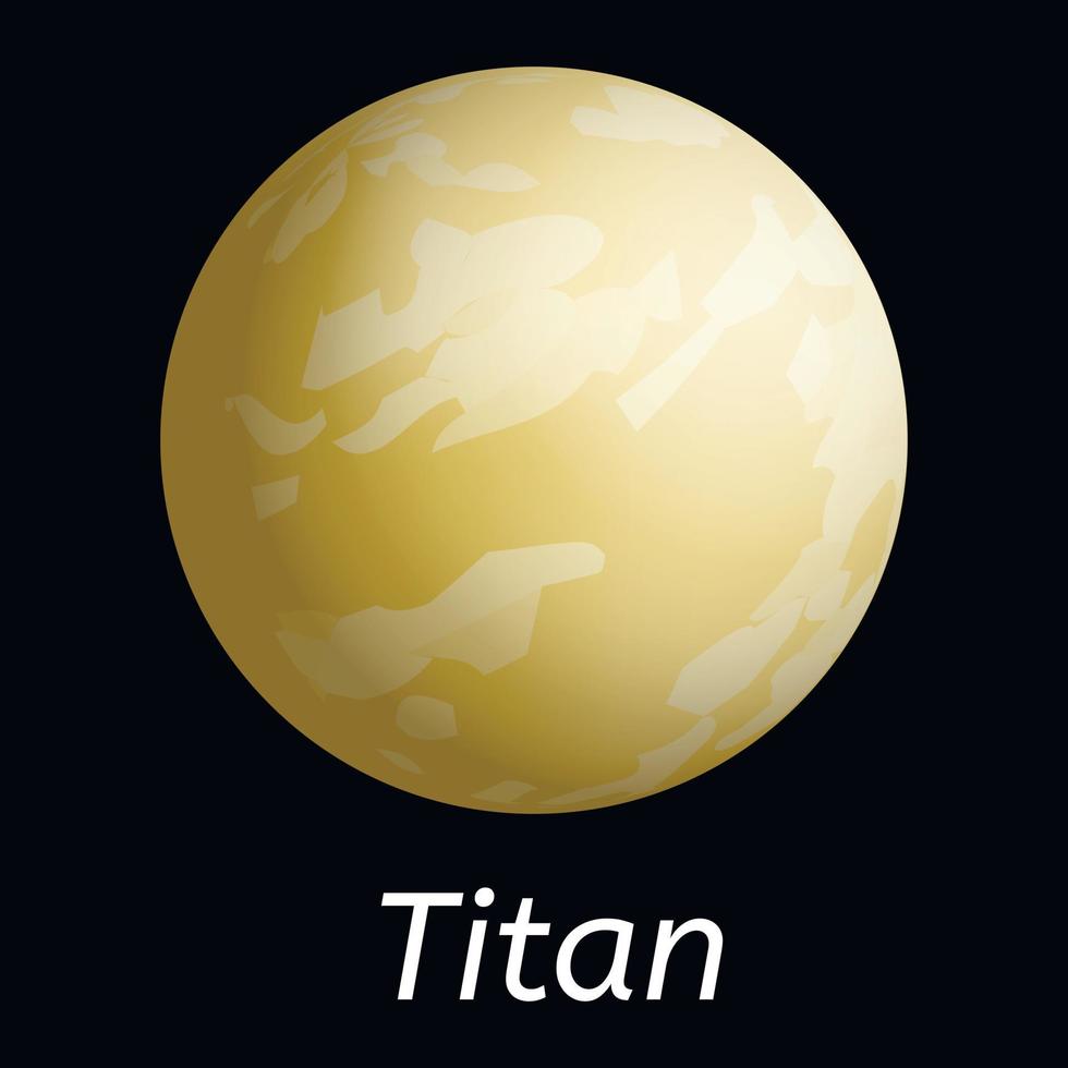 Titan planet icon, realistic style vector