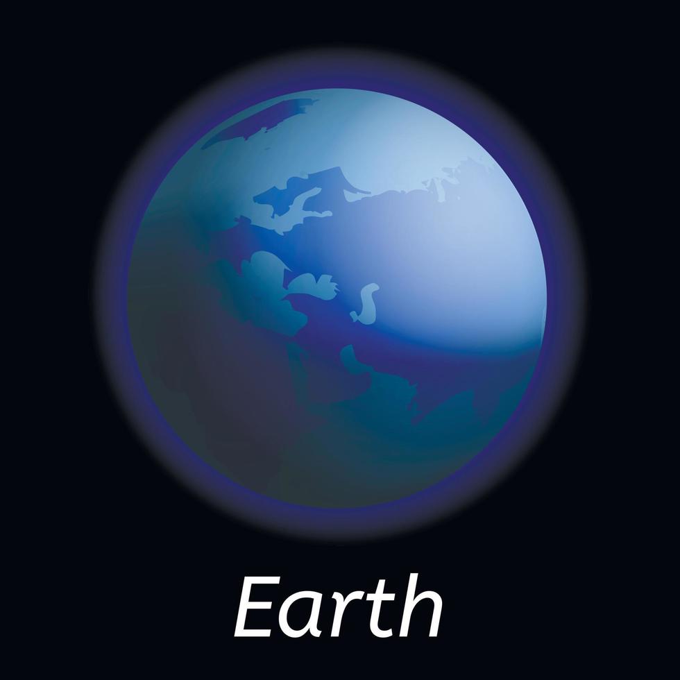 Earth planet icon, realistic style vector