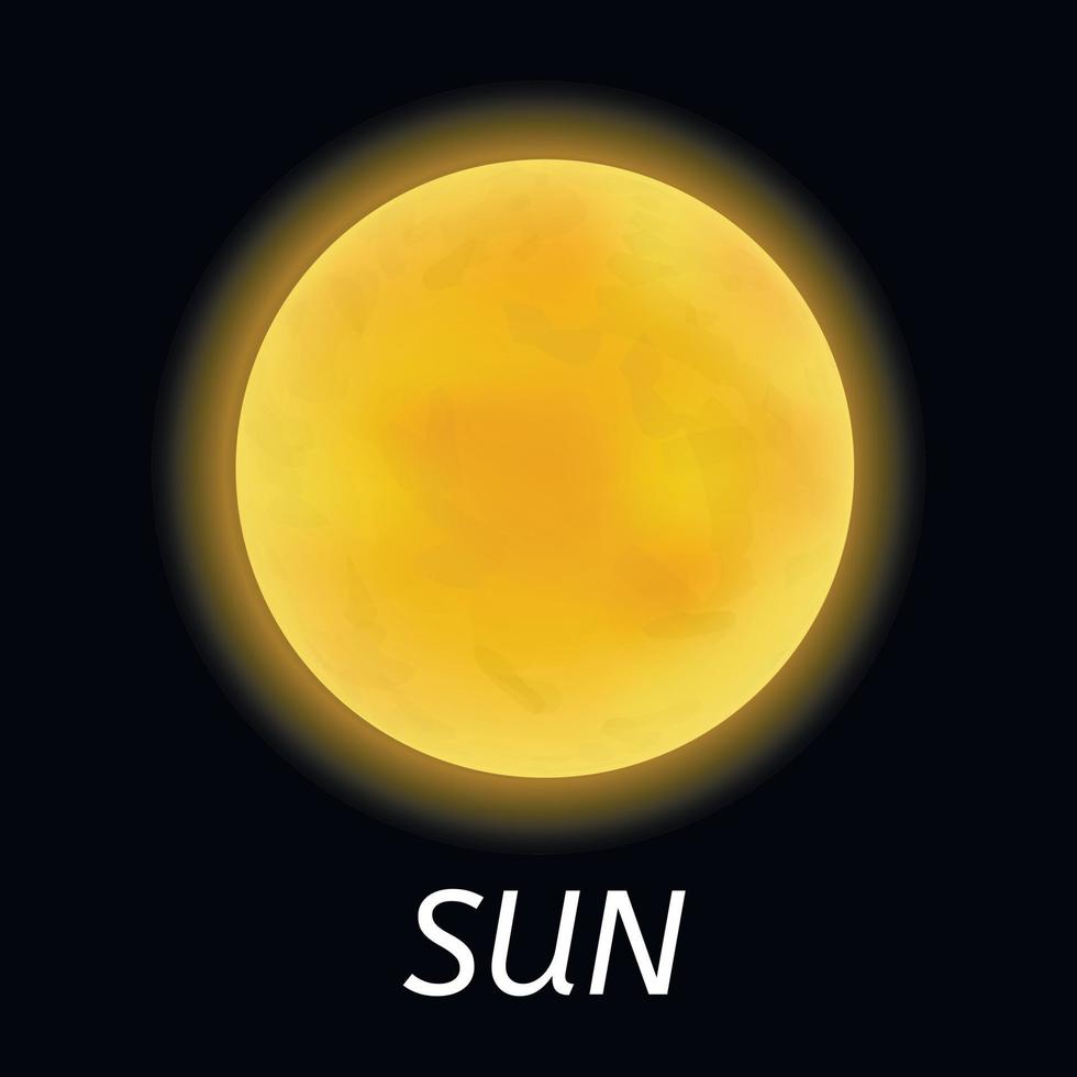 Space sun icon, realistic style vector