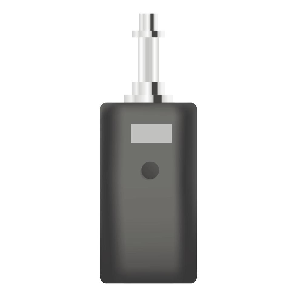 Black vape device icon, realistic style vector