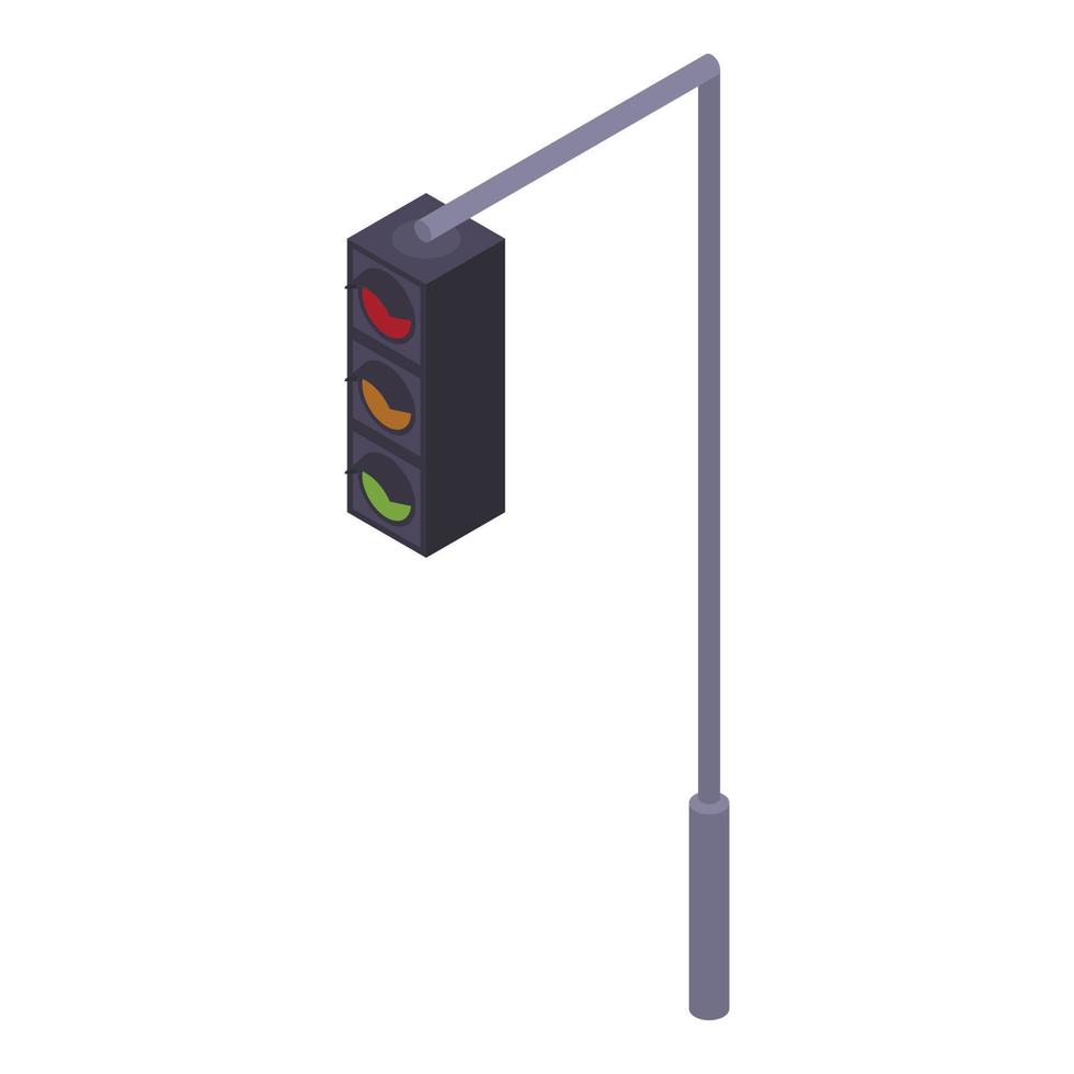 City traffic lights icon, isometric style vector