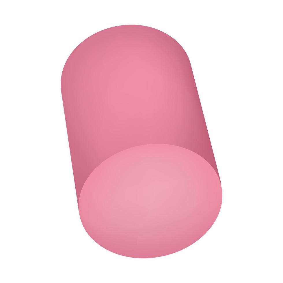 Pink marshmallow icon, realistic style vector