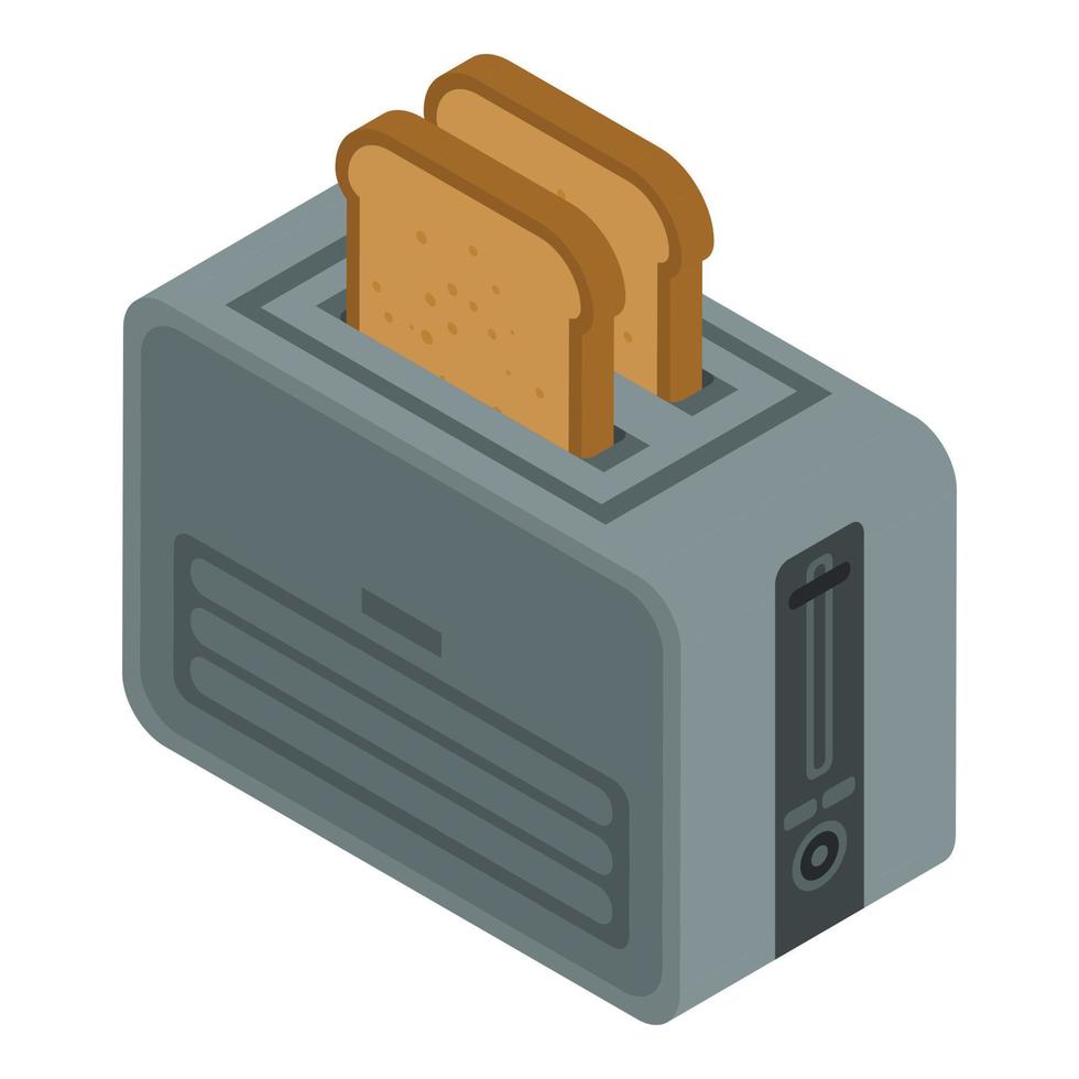 icono de dispositivo tostador, estilo isométrico vector