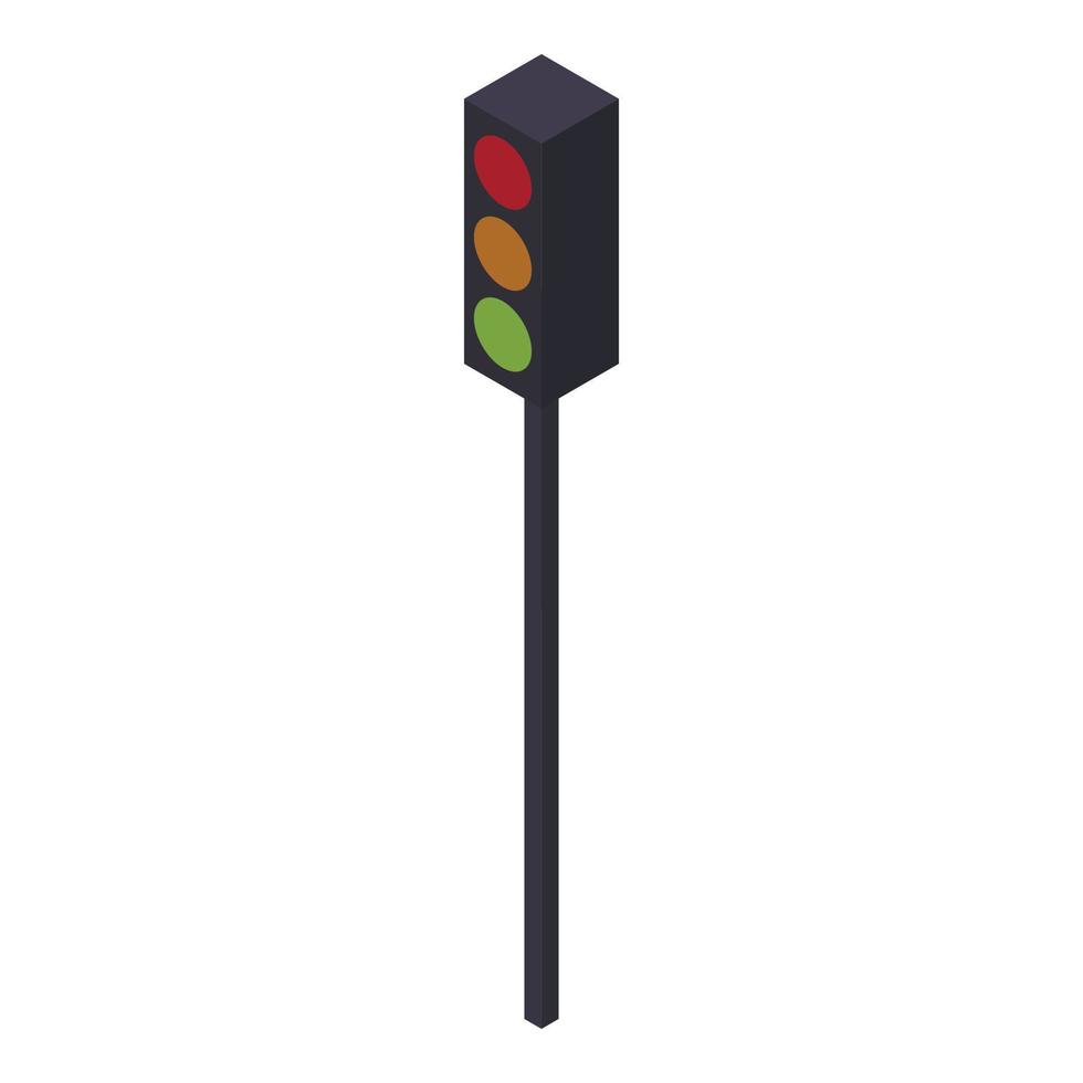 Classic traffic lights icon, isometric style vector