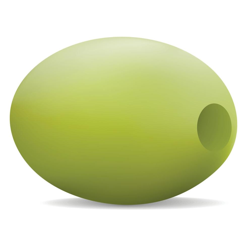 Eco green olive icon, realistic style vector