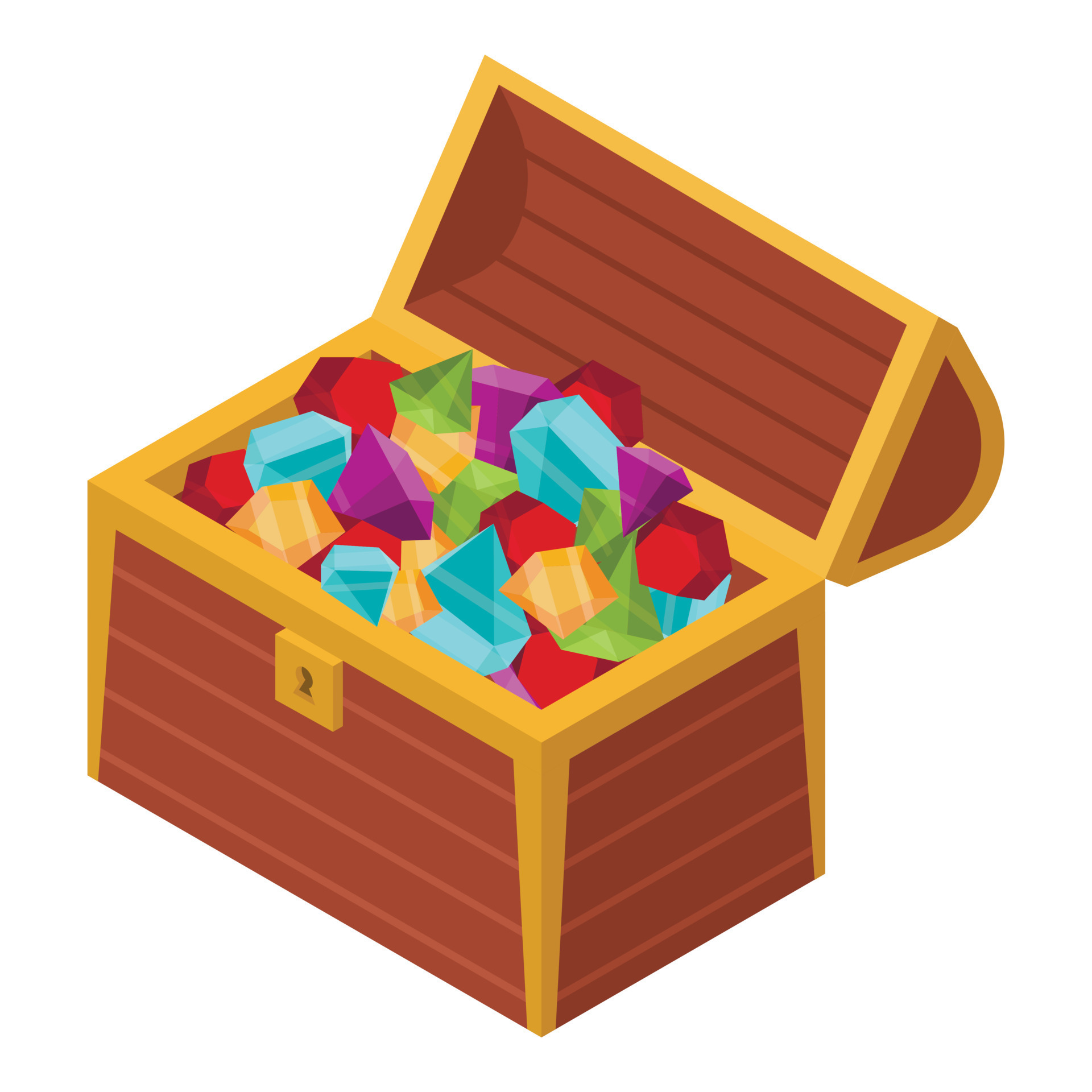 Gemstone treasure box icon, isometric style 15389861 Vector Art at Vecteezy