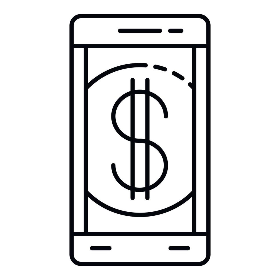 Smartphone payment icon, outline style vector