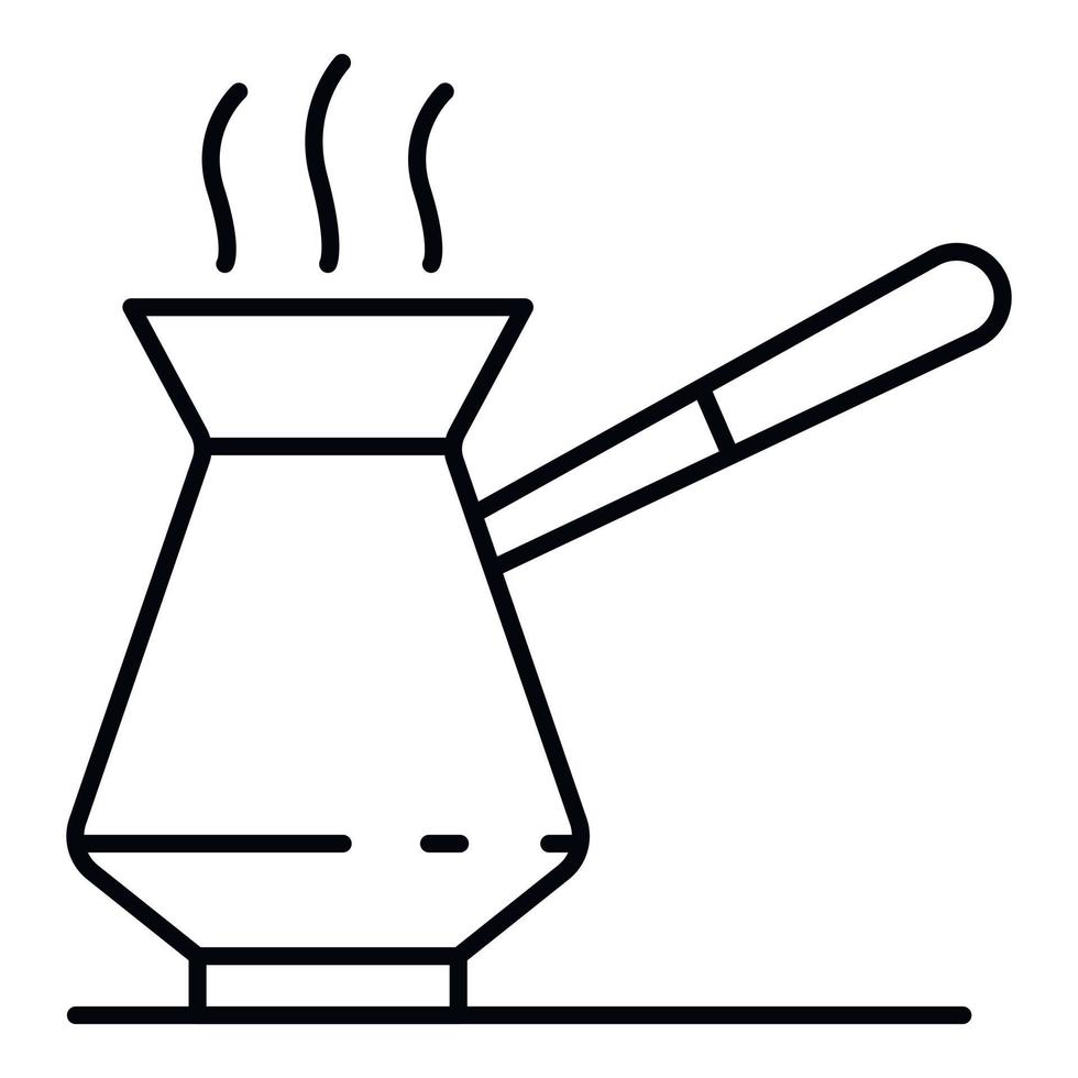 Hot kettle icon, outline style vector