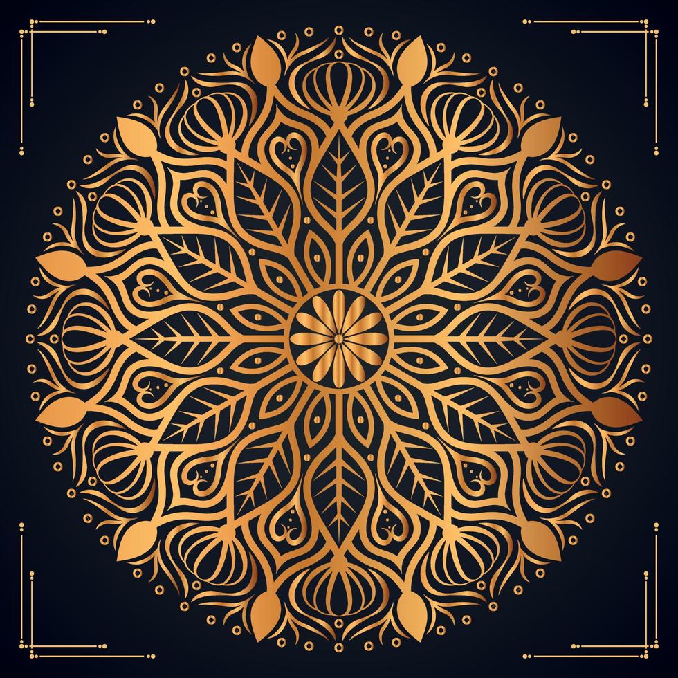 Luxury ornamental mandala background design with golden mandala Free Vector