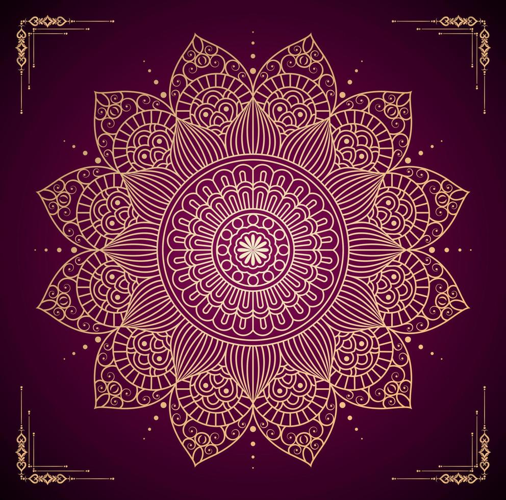 Luxury ornamental mandala background design with golden mandala Free Vector