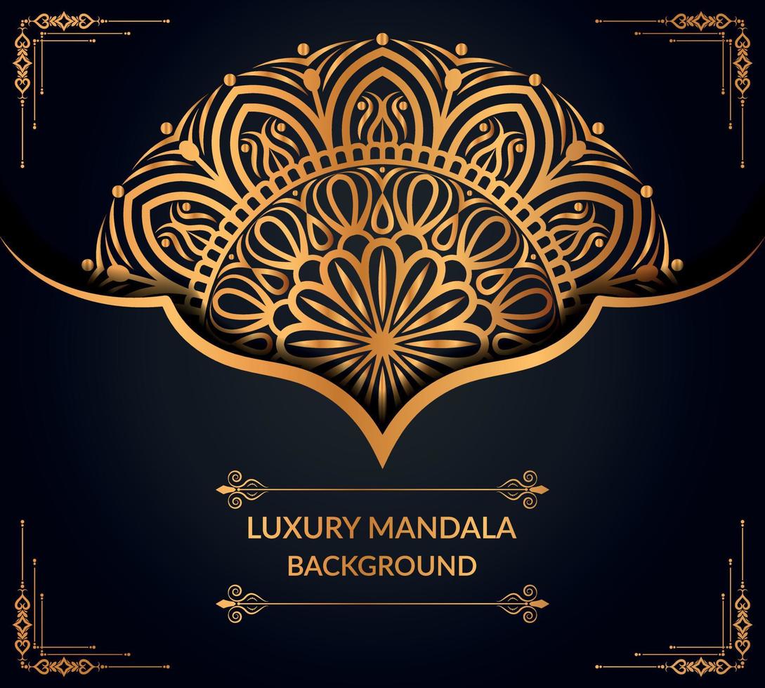 Luxury ornamental mandala background design with golden mandala Free Vector file