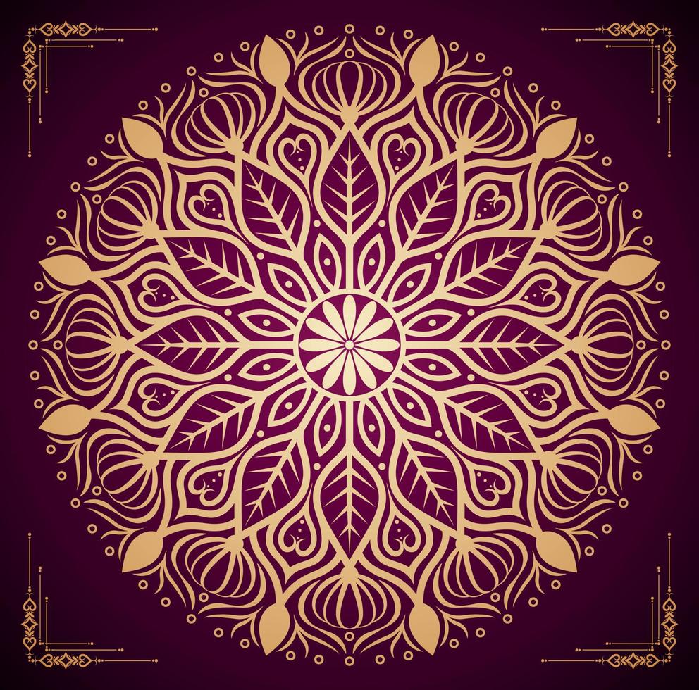Luxury ornamental mandala background design with golden mandala Free Vector