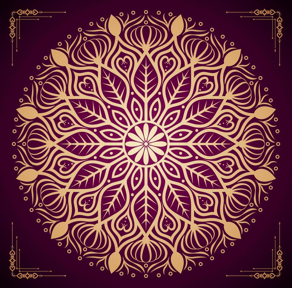 Luxury ornamental mandala background design with golden mandala Free Vector