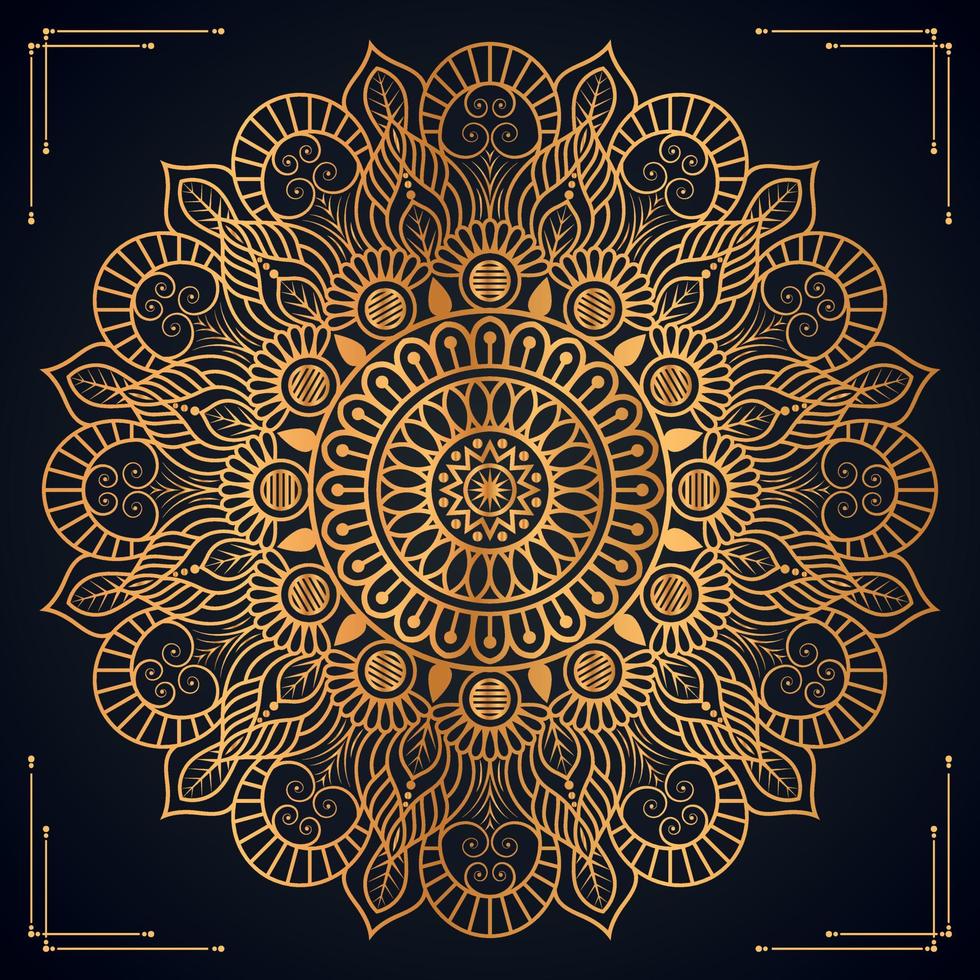 Luxury ornamental mandala background design with golden mandala Free Vector file