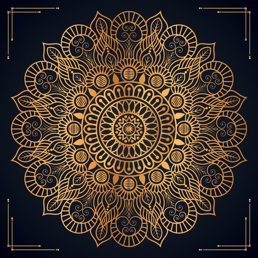 diseño de fondo de mandala ornamental de lujo con archivo de vector libre de mandala dorado