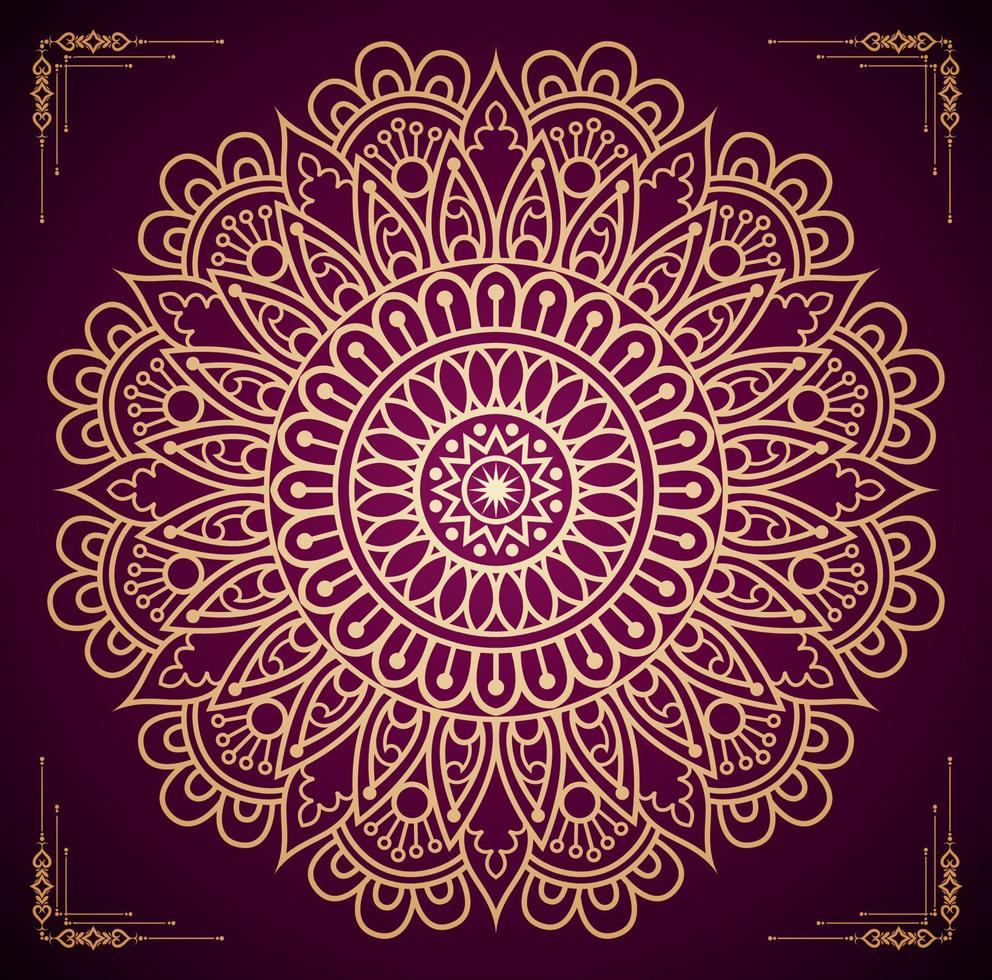 Luxury ornamental mandala background design with golden mandala Free Vector file