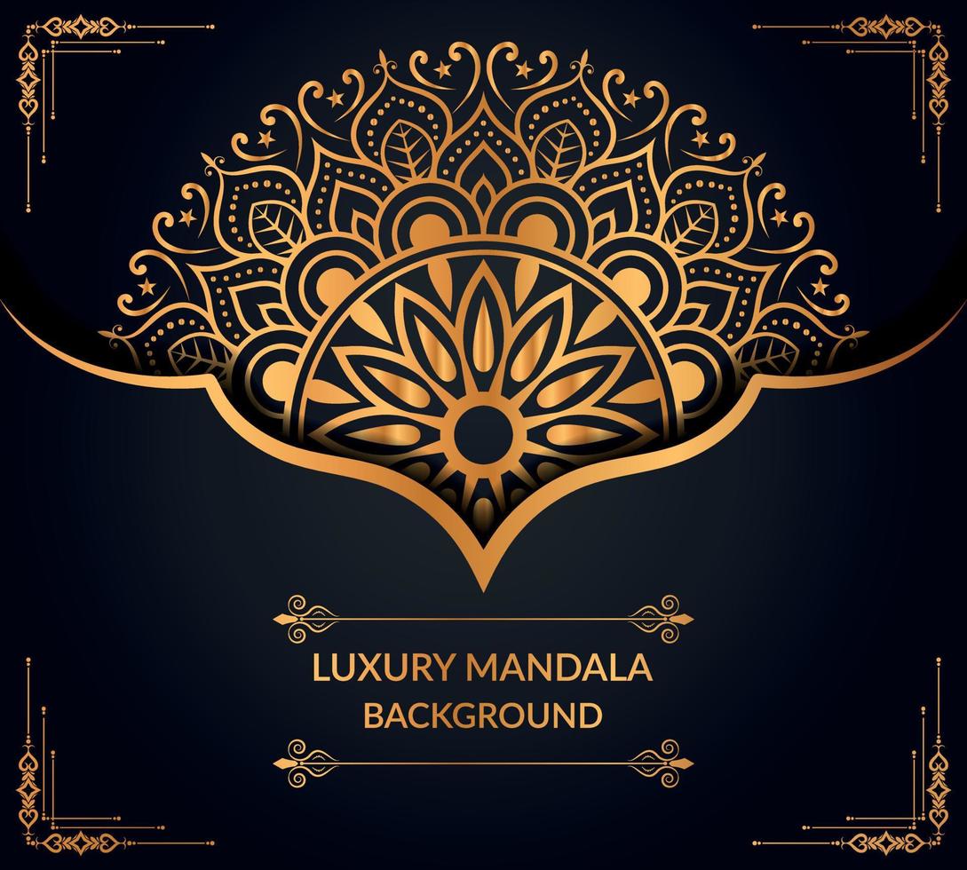 diseño de fondo de mandala ornamental de lujo con archivo de vector libre de mandala dorado