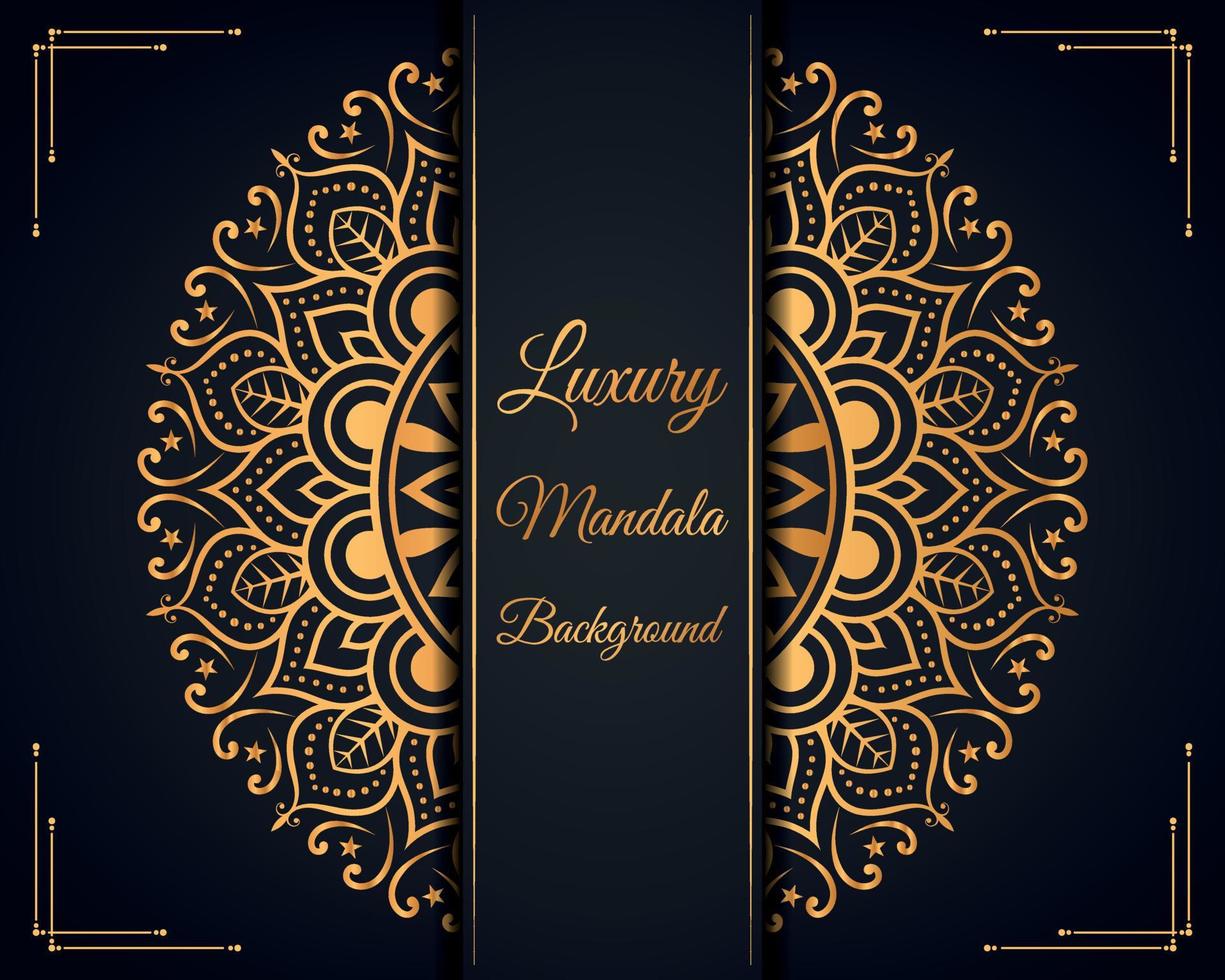 Luxury ornamental mandala background design with golden mandala Free Vector file